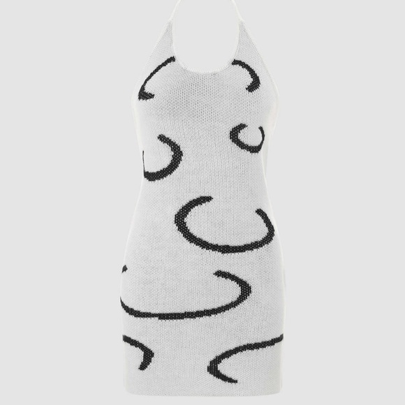 Cider Dresses Cider Bare Back Knit Dress White Black Size S Poshmark